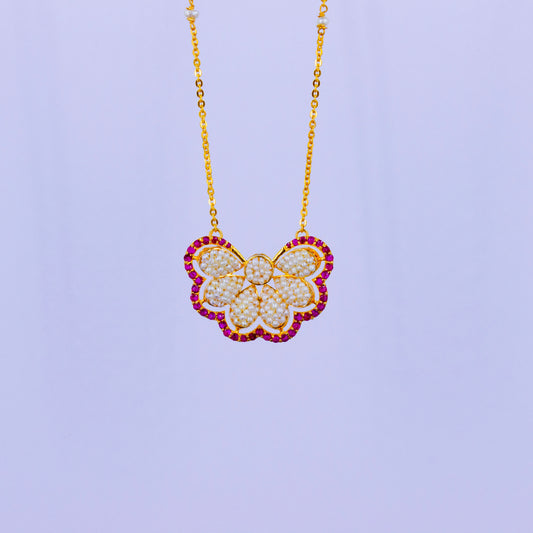 Ruby Butterfly Necklace