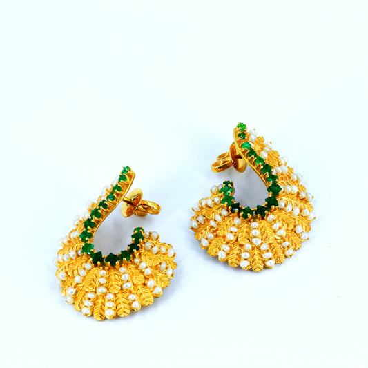 Snail Earring Emerald