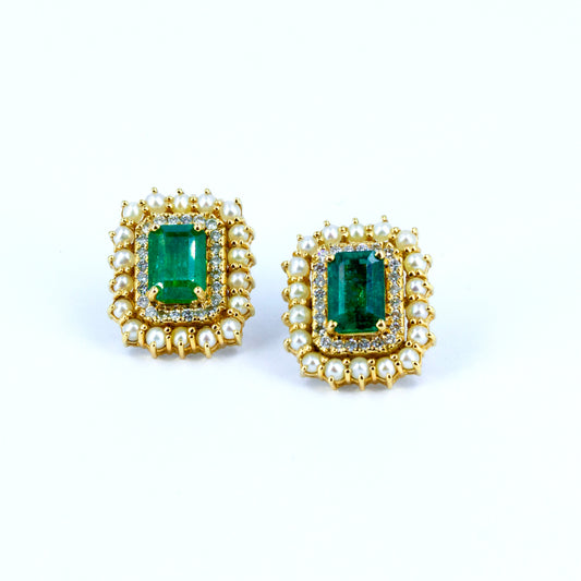 Square Emerald Earring